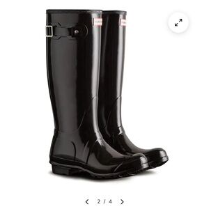 Hunter Original Tall Glossy Black Rainboots Size 10